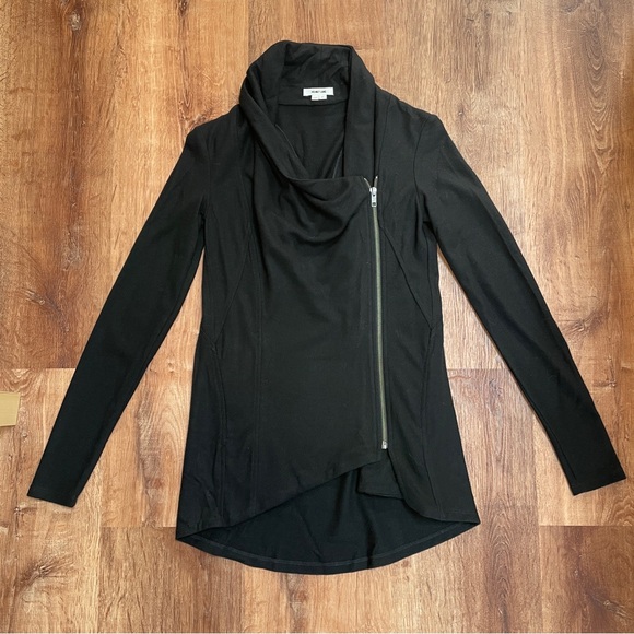 Helmut Lang Sweaters - Helmut Lang womens wool sweater jacket cowl neck size petite zip up moto‎